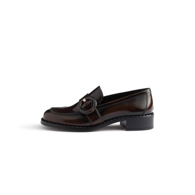PRADA BRUSHED LEATHER LOAFERS 1D979N